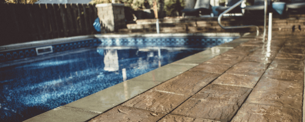 A swimming pool using Ecopavr Pavers